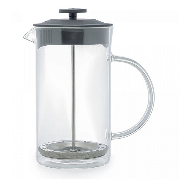 Cafeteira Prensa Francesa de Vidro Borossilicato e Tampa de Plástico Lyon Preta 600ml Lyor
