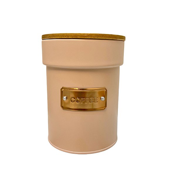 Pote Lata Metal Porta Café Coffee Rose 1000 Ml