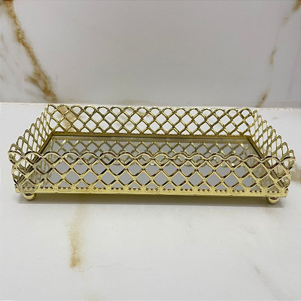 Bandeja Espelho Retangular 19cm Lunne
