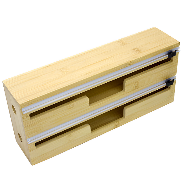 Suporte Porta Rolos Bambu Ecokitchen Mimo C/ Cortador