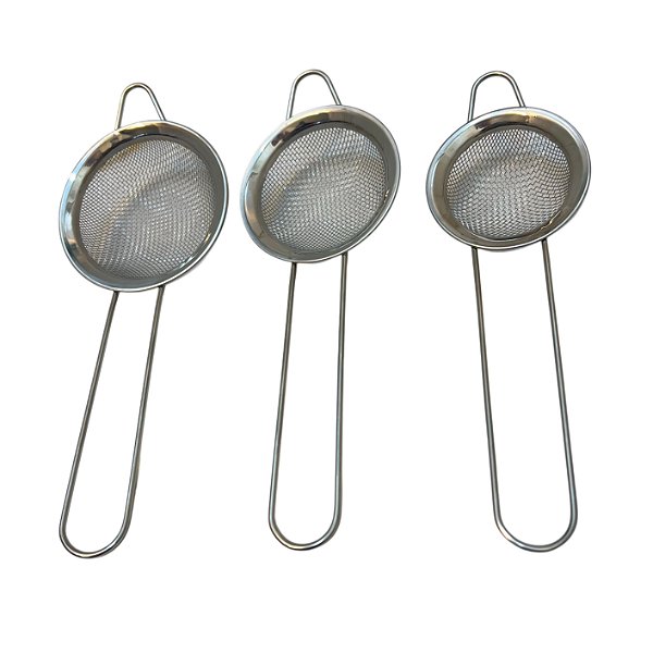 Kit Peneira Inox 3 Peças