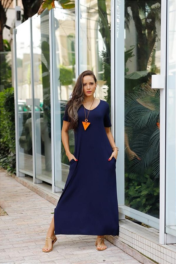 Vestido Básico Bolsos