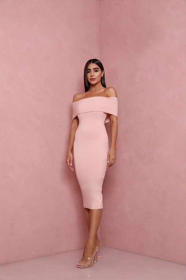 VESTIDO LU MIDI OMBRO A OMBRO - ROSA