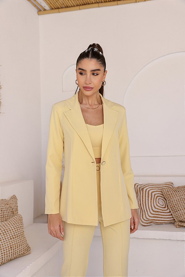 BLAZER EM ALFAIATARIA LUNA - AMARELO