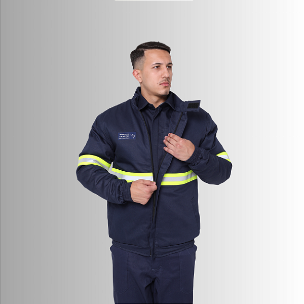 Jaqueta NR10 - Algodão - CA 49.730 - Azul Marinho