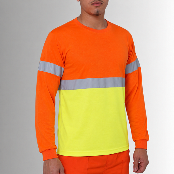 Camiseta PV Duas Cores com Faixa Cinza