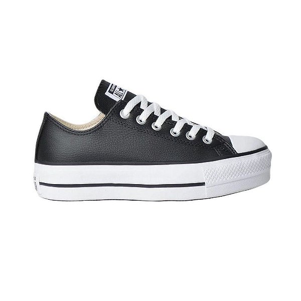 Tênis Converse CT09830002 Chuck Taylor All Star Plataforma Couro - Preto/Preto
