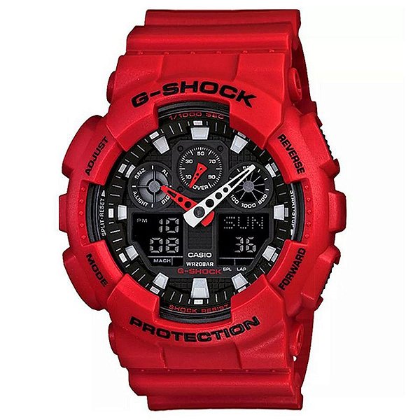 Relógio Casio G-Shock GA-100B-4ADR - Vermelho
