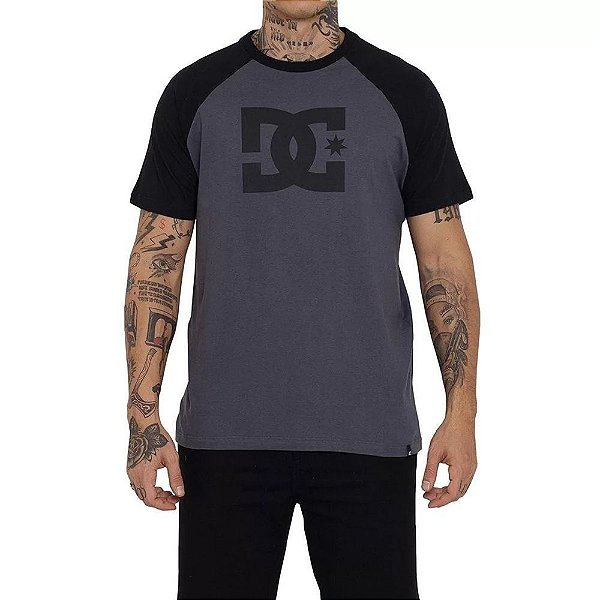 Camiseta Dc Star Raglan - Cinza
