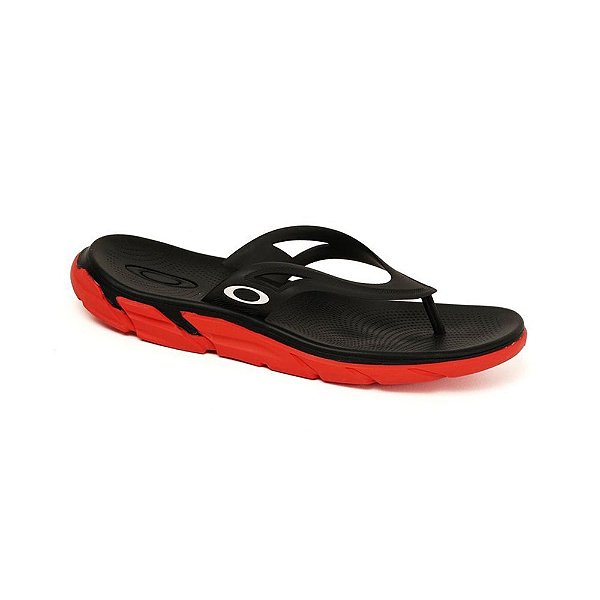 Chinelo Oakley Rest II - Preto/Vermelho
