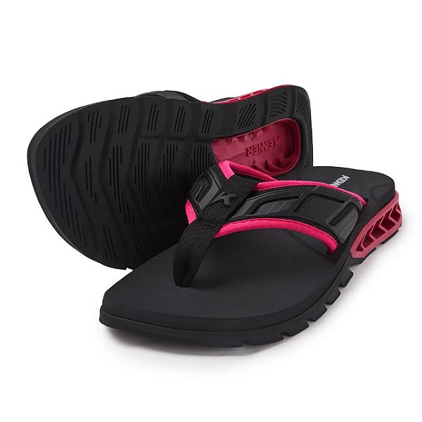 Chinelo Kenner Rakka Full Force L7 - Preto/Rosa