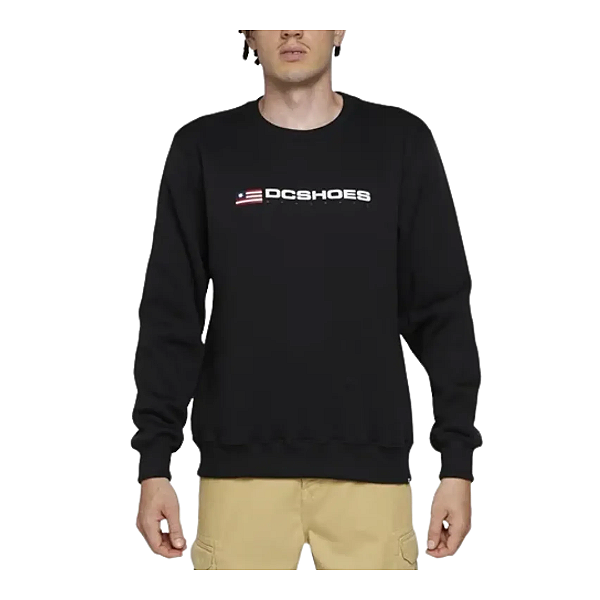 Moletom Dc Shoes Fechado Care Athletic Usa Crew 305G - Preto