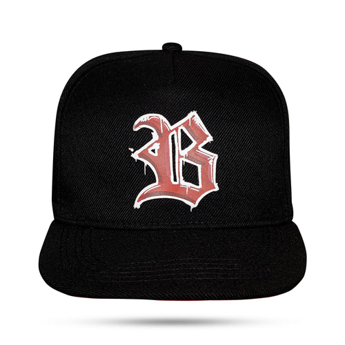 Bone BLCK Fitão Boy Demais Wings - Preto/Vermelho