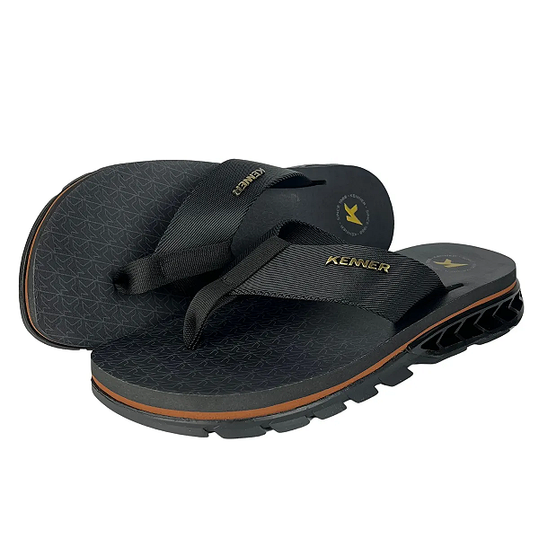 Chinelo Kenner Rakka Edição Especial Nylon - Preto/Canela