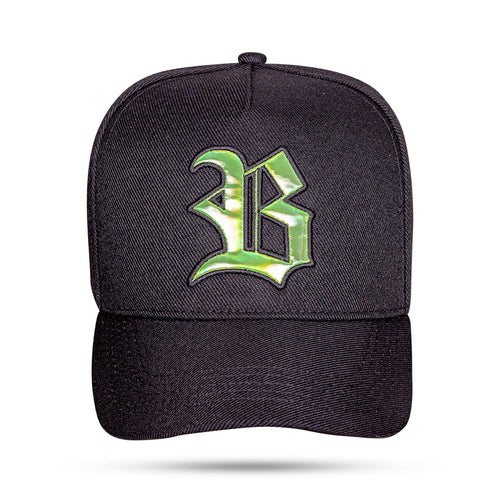 Bone BLCK Snapback Wings Holografic Verde - Preto
