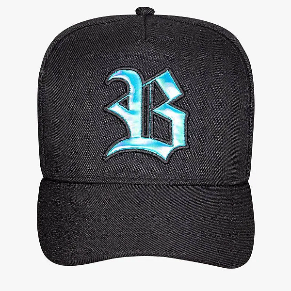 Bone BLCK Snapback Wings Holografic Azul - Preto
