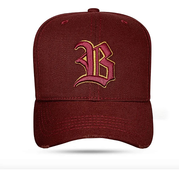 Bone BLCK Snapback Contour Dourado - Vinho