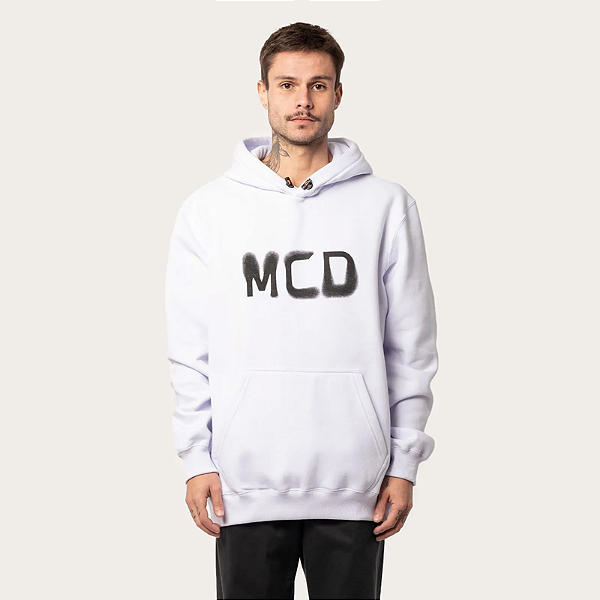 Moletom Canguru Fechado MCD Fade - Branco