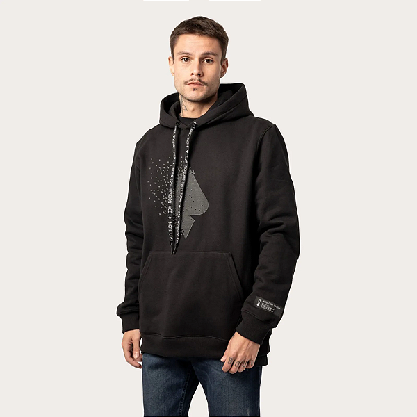 Moletom Canguru Fechado MCD Espada Quadros - Preto