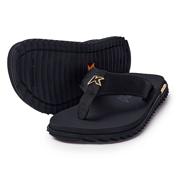Chinelo Kenner Kivah - Preto/Dourado