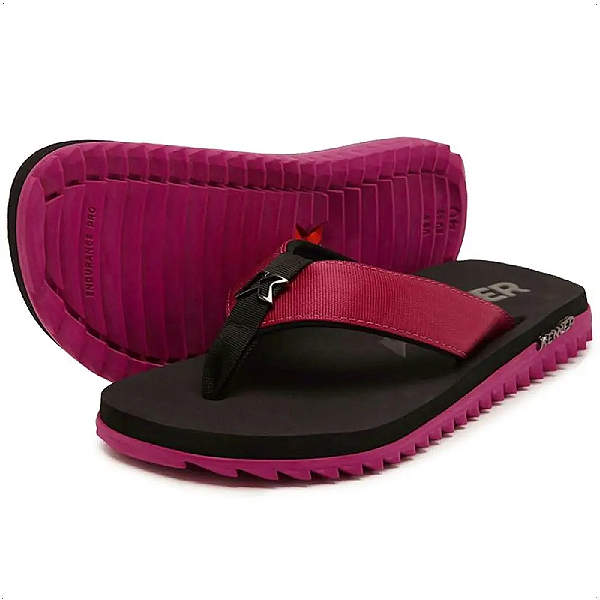 Chinelo Kenner Kivah - Preto/Rosa