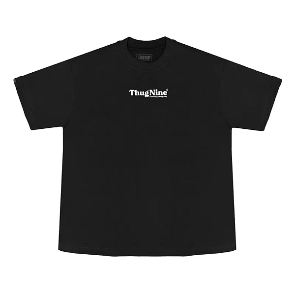 Tshirt Thug Nine Oversized Bold Puff - Preto