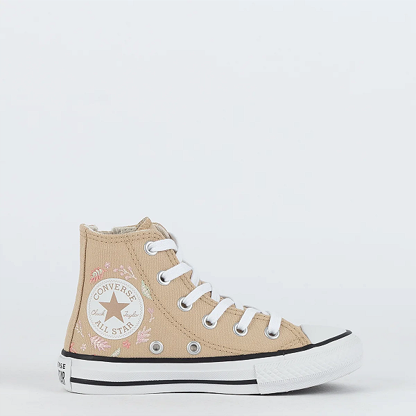 Tênis Converse CK11810001 Kids Chuck Taylor All Star Side Zip Hi Woodland - Caqui