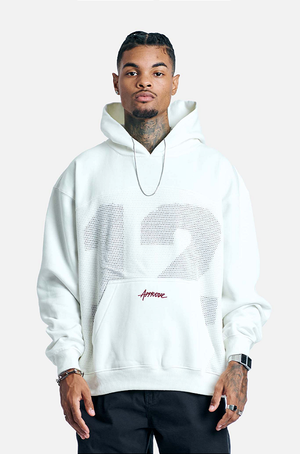 Moletom Approve Oversized Numbers - Branco