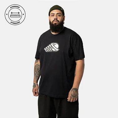 Tshirt Lost Oversized Repeat Saturn - Preto