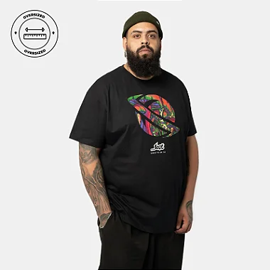 Tshirt Lost Mushroom Saturn Oversized - Preto