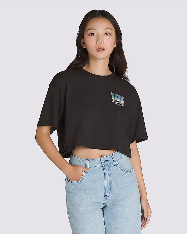 Tshirt Vans Cropped Branded Classic Feminino - Preto