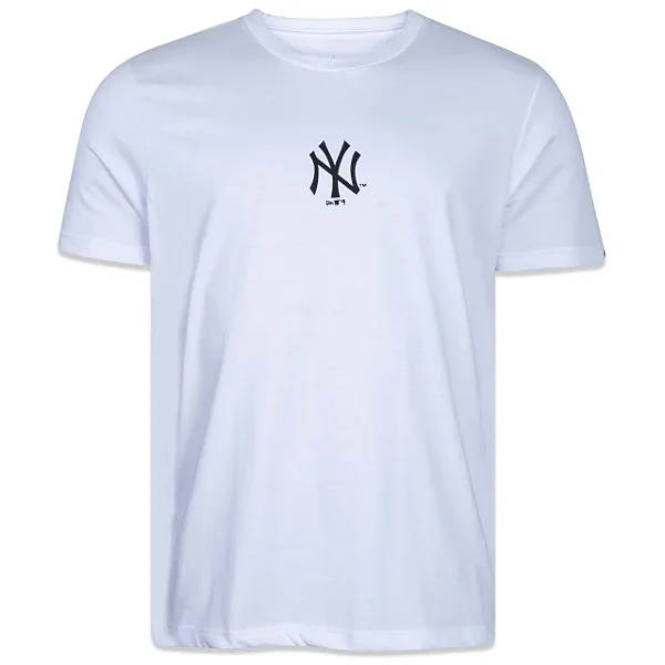 Tshirt New Era Manga Curta New York Yankees Logo Frontal - Branco