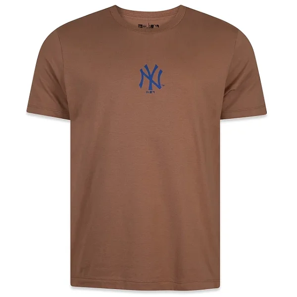 Tshirt New Era Manga Curta New York Yankees Logo Frontal - Marrom
