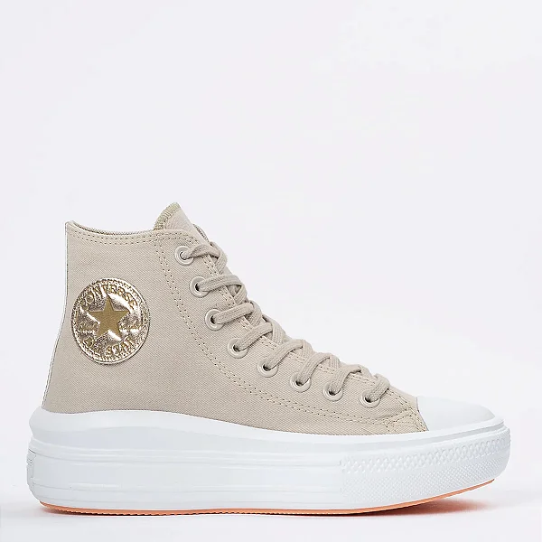 Tênis Converse CT16220001  Chuck Taylor All Star Move Hi Authentic Glam - Bege