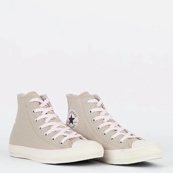 Tênis Converse CT30130006 Chuck Taylor All Star Hi Canvas - Creme e Rosa