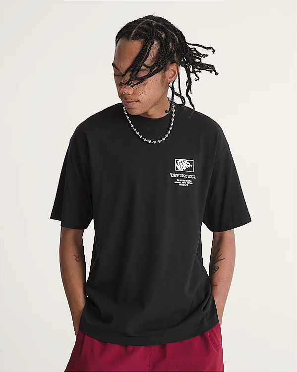 Tshirt Vans Circle Bones - Preto
