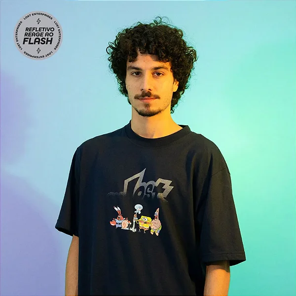 Tshirt Lost Bob Esponja - Preto