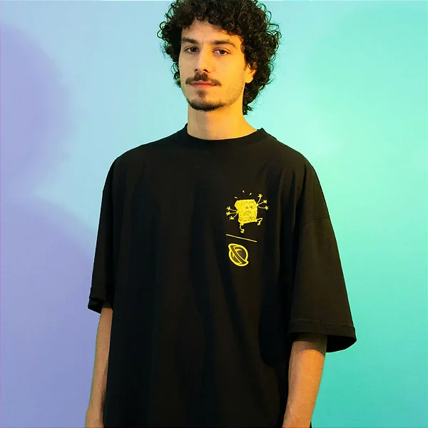 Tshirt Lost x Bob Esponja Puff Boxfit - Preto