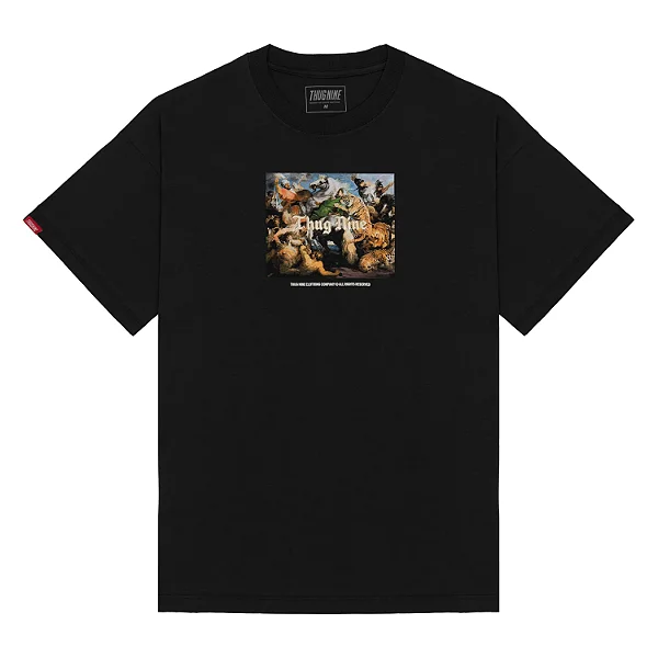 Tshirt Thug Nine Oversized Hunt or be Hunted - Preto
