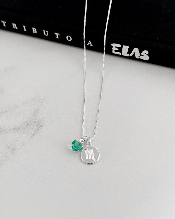 Colar Medalha Signo Escorpião - Prata
