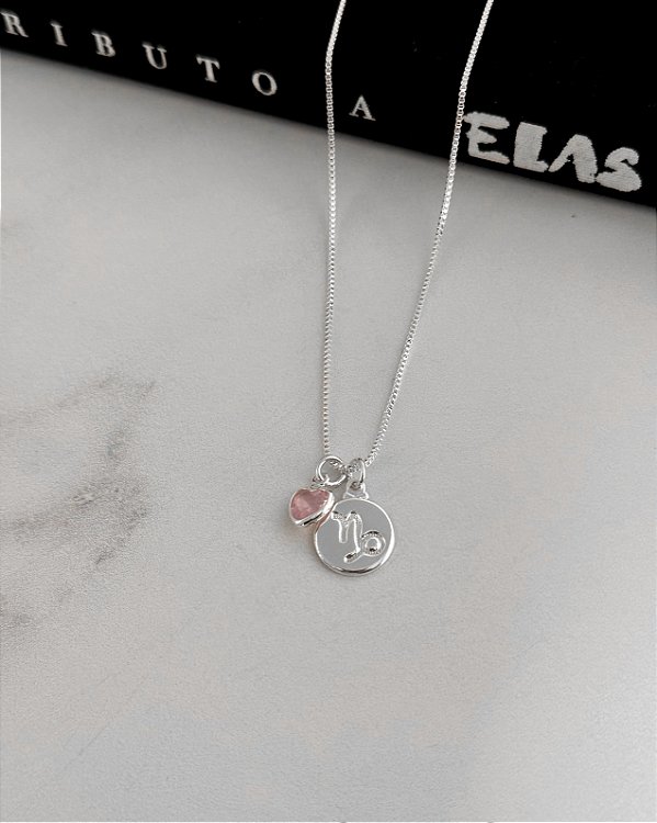 Colar Medalha Signo Capricórnio - Prata