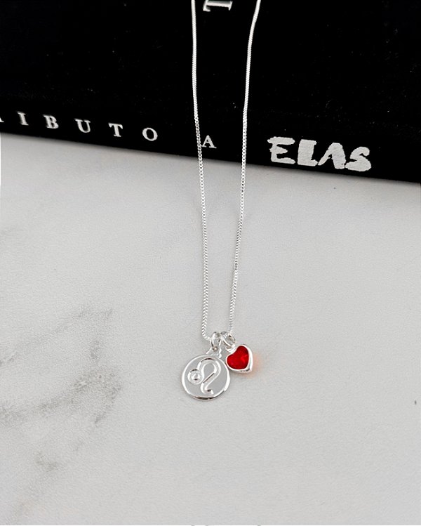 Colar Medalha Signo Leão - Prata