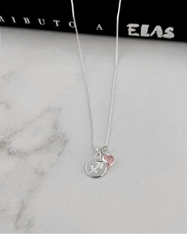 Colar Medalha Signo Sagitário - Prata