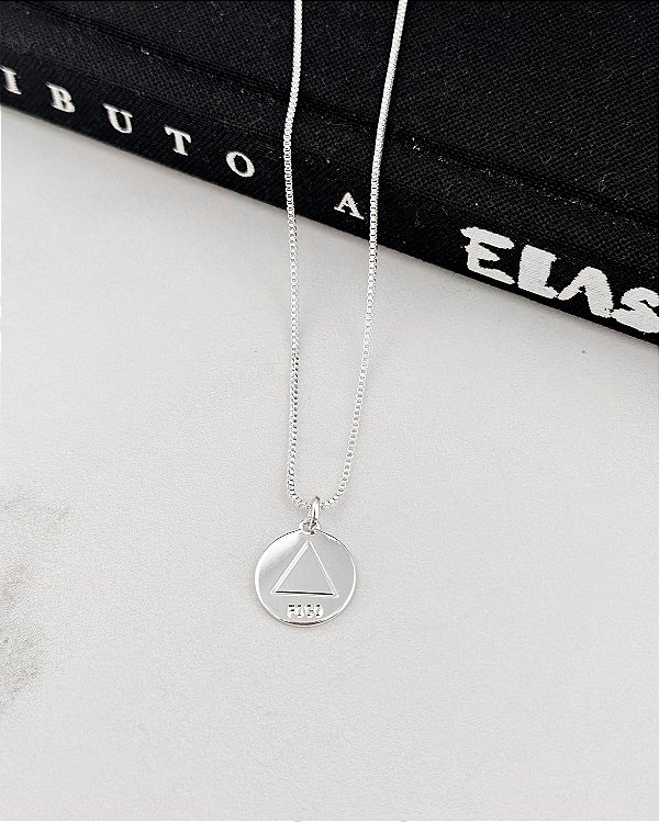 Pingente Medalha Elemento Fogo - Prata