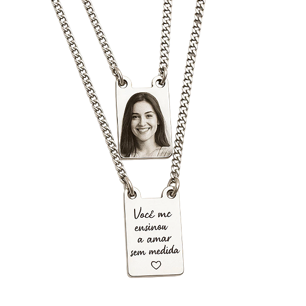 Colar Escapulário Personalizado - Aço Inox
