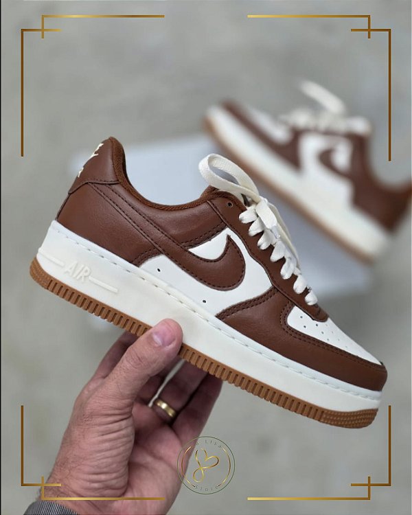 Tênis Air Force One Café/Chocolate - Branco com Marrom