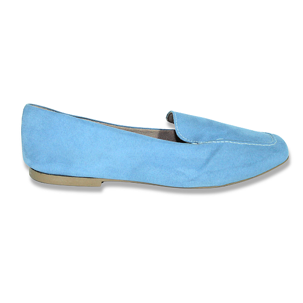 MOCASSIM MARY AZUL COURO NOBUCK TAMANHO GRANDE
