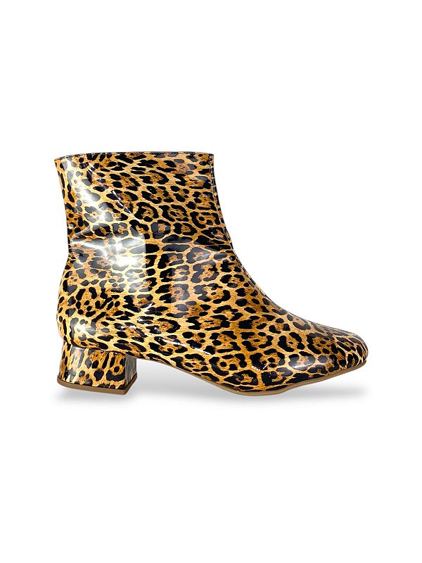 BOTA SALTO BLOCO ONÇA VERNIZ (3CM) TAMANHO ESPECIAL