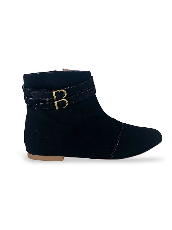 BOTA CANO CURTO FIVELA PRETA COURO NOBUCK TAMANHO ESPECIAL 41 AO 44