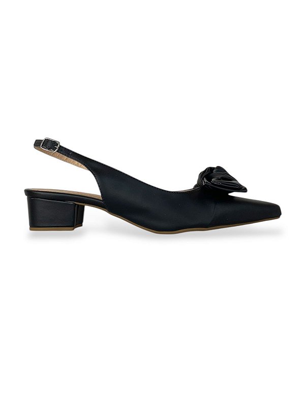 SCARPIN SLINGBACK BLACK SALTO 3CM